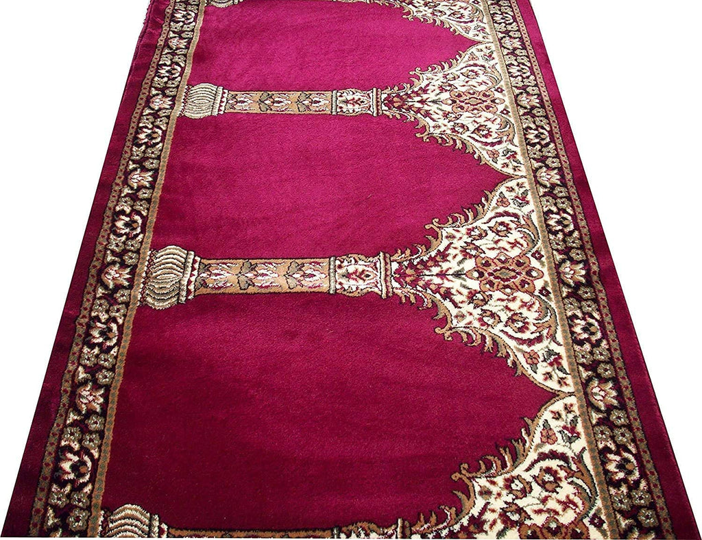 Maroon Mosque Carpet Roll 1 Inch Thick Pile