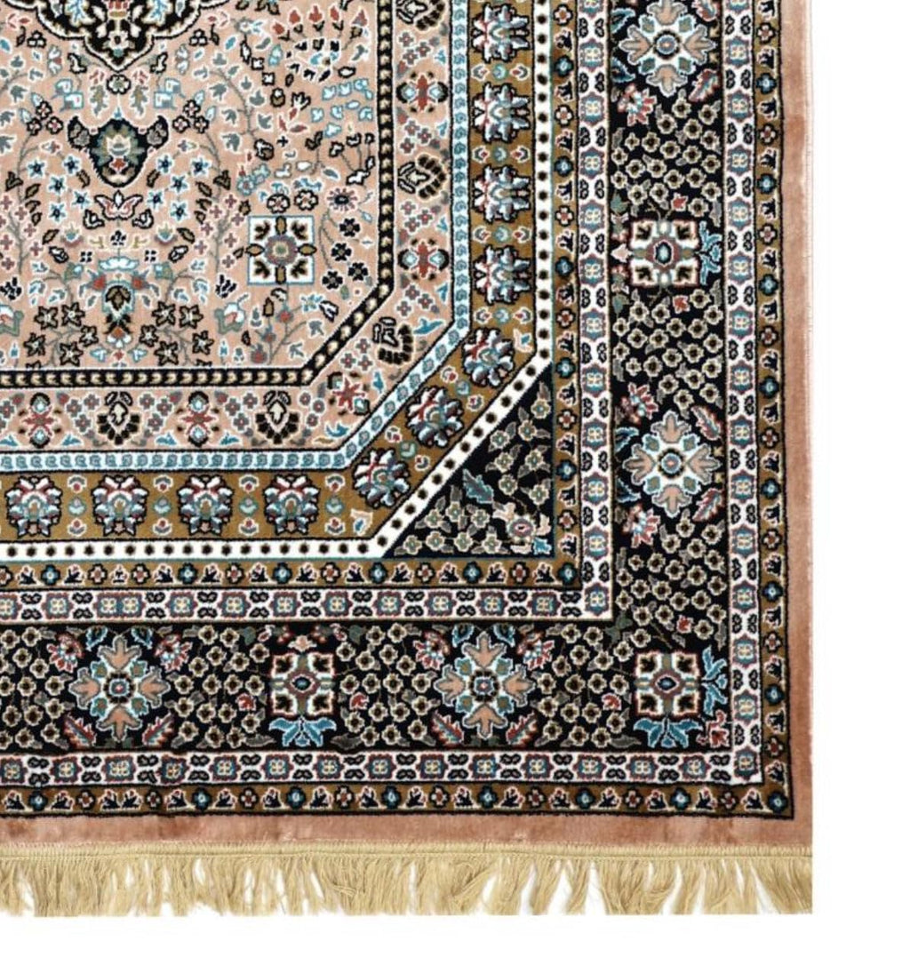 Pink Timeless Heavy Border Persian Silk Rug