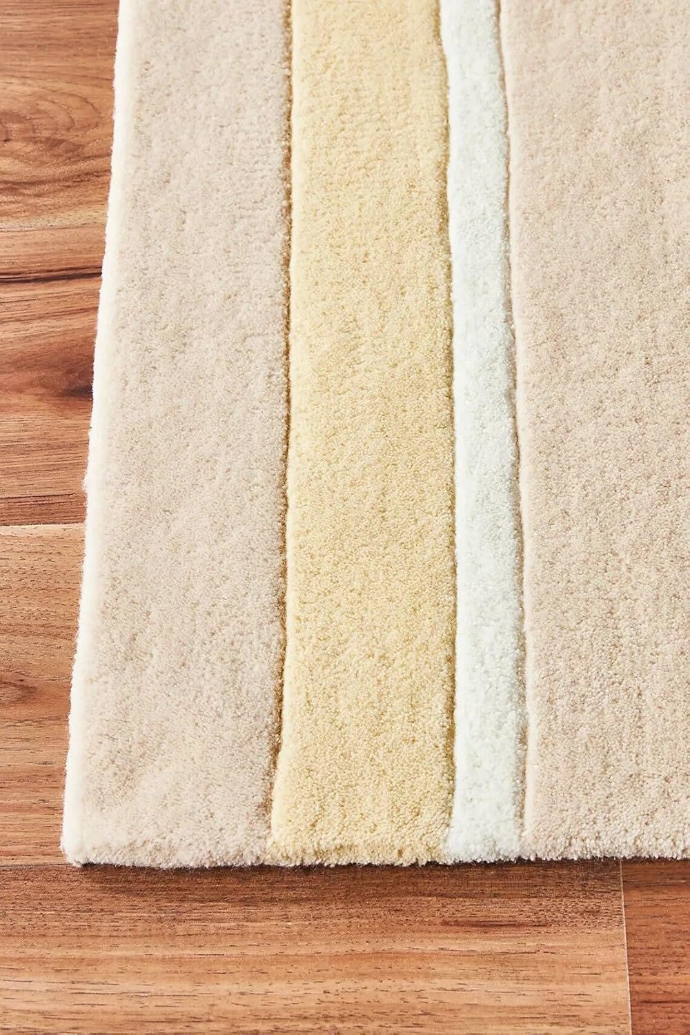 Beige Irregular Wave Design Rug