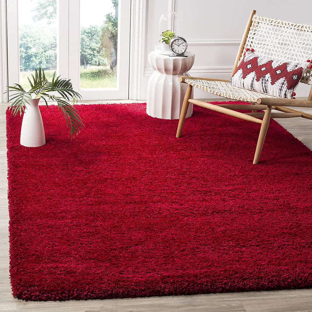Velvet Red Soft Shaggy Carpet