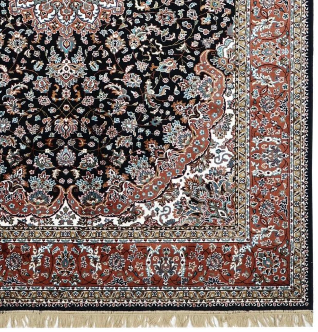 Exquisite Black Persian Medallion Rug