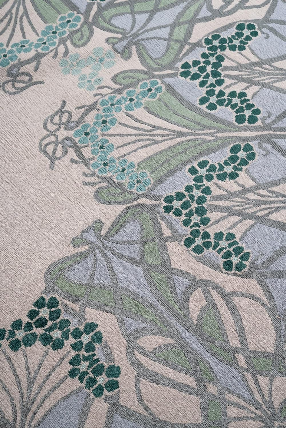 Ivory Palace Style Emerald Wool & Viscose Carpet
