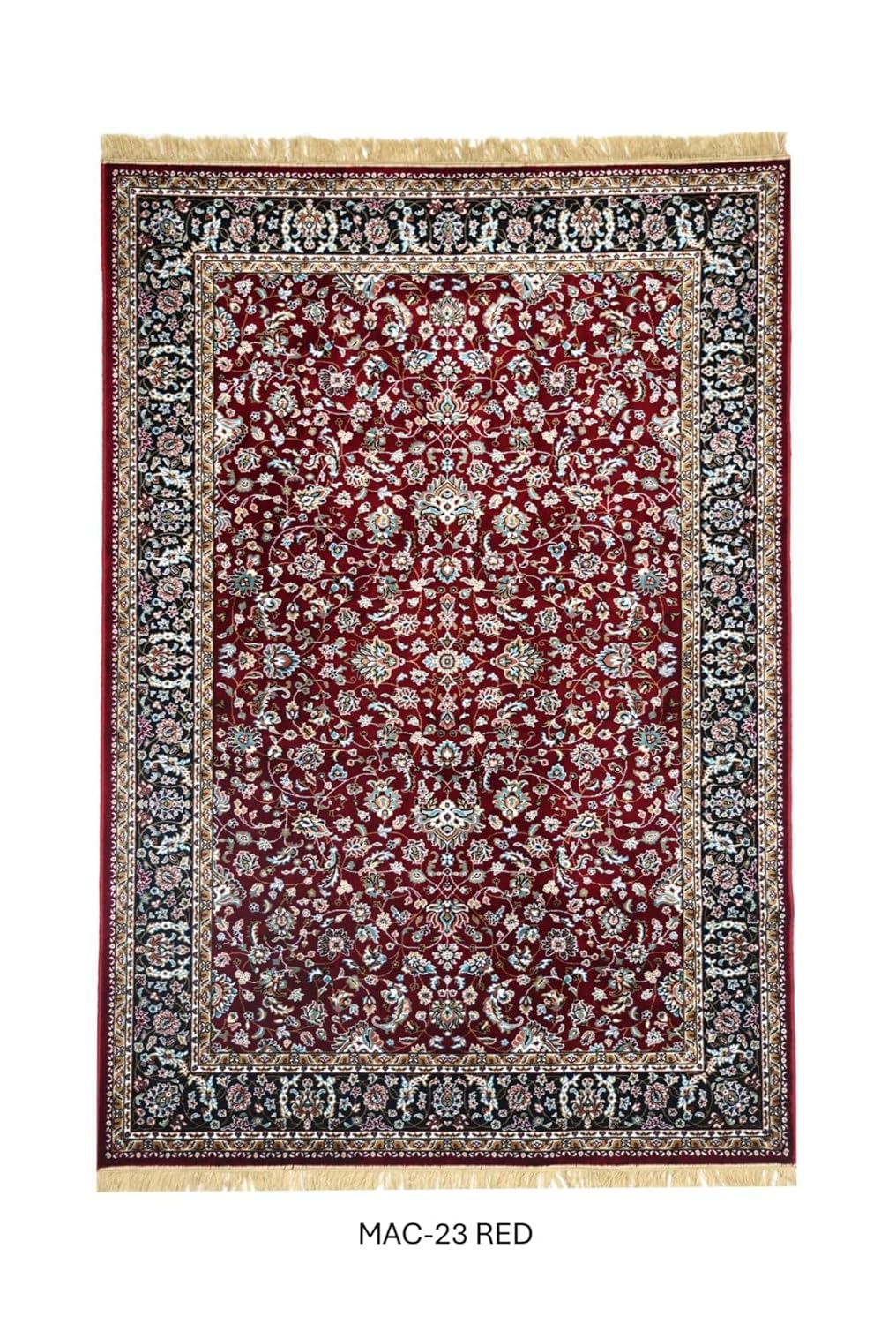 Deep Red Traditional Persian Floral Rug
