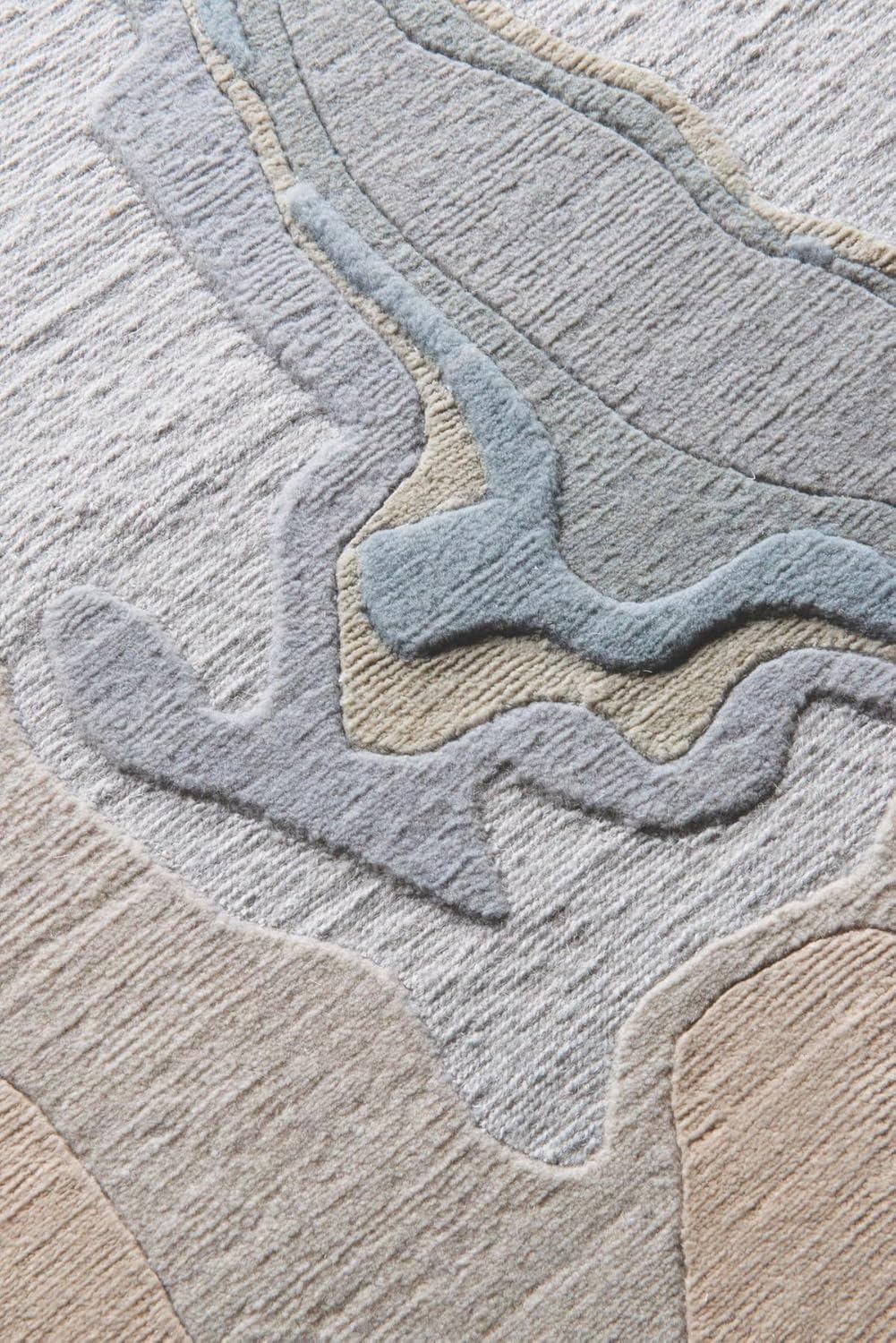 Ocean Blue Fluid Wool & Viscose Carpet