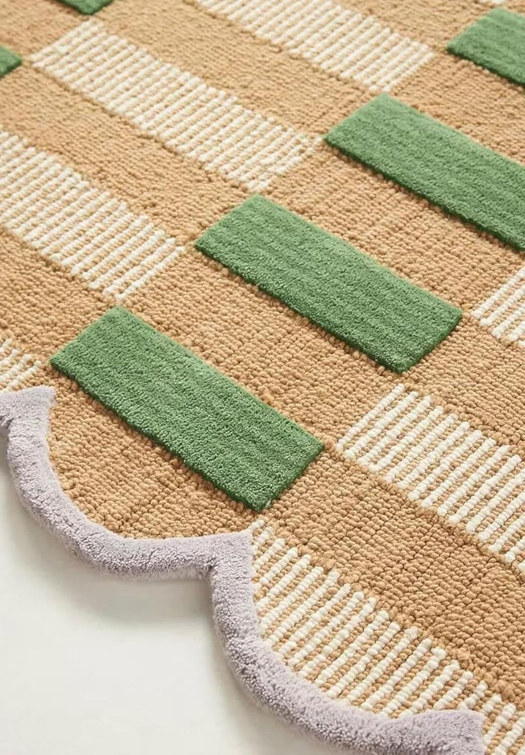 Textured Grid Plaid Rug