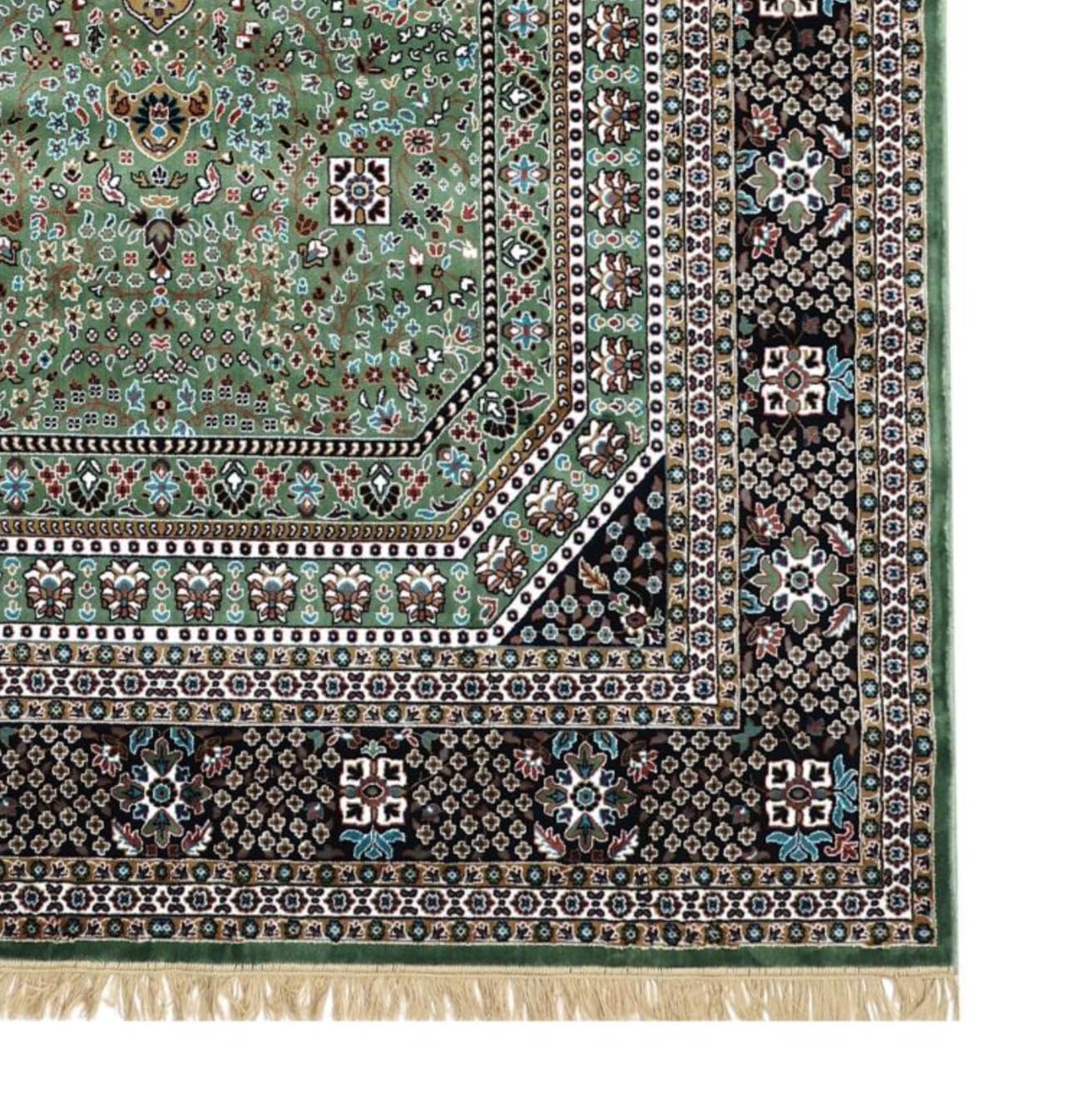Green Persian Carpet With Detailed Border