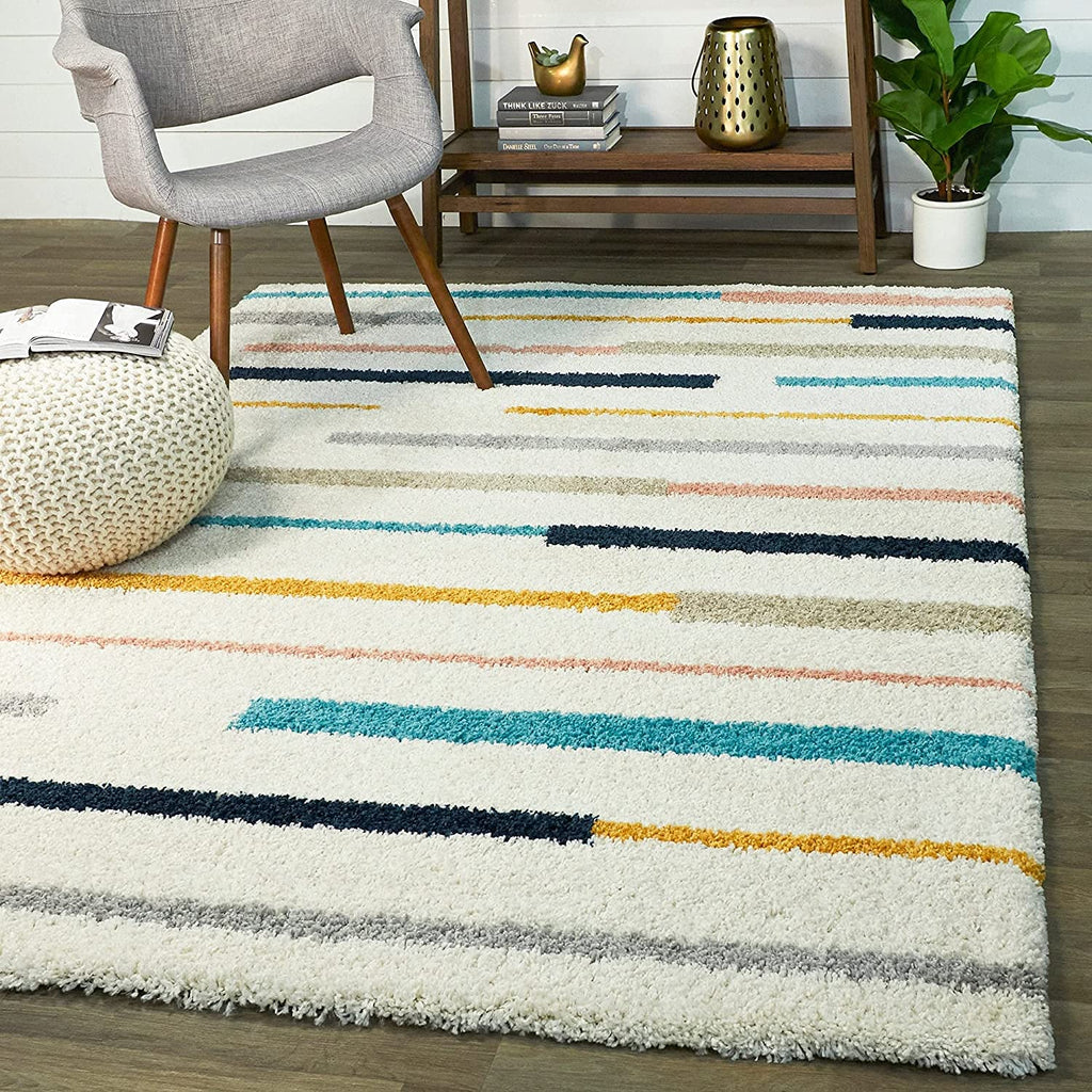 Premium Soft White Linear Carpet & Rug