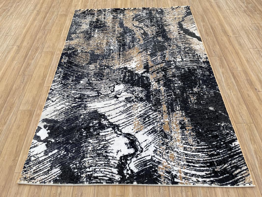 Luxury Brushstroke Design Neutral Tone Rug