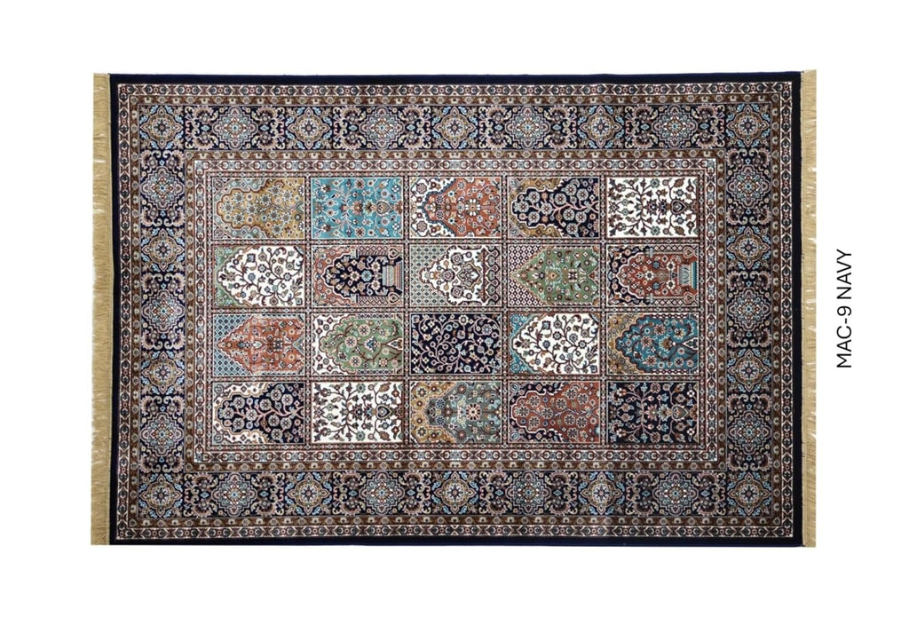 Opulent Silk Qom Persian Patchwork Rug