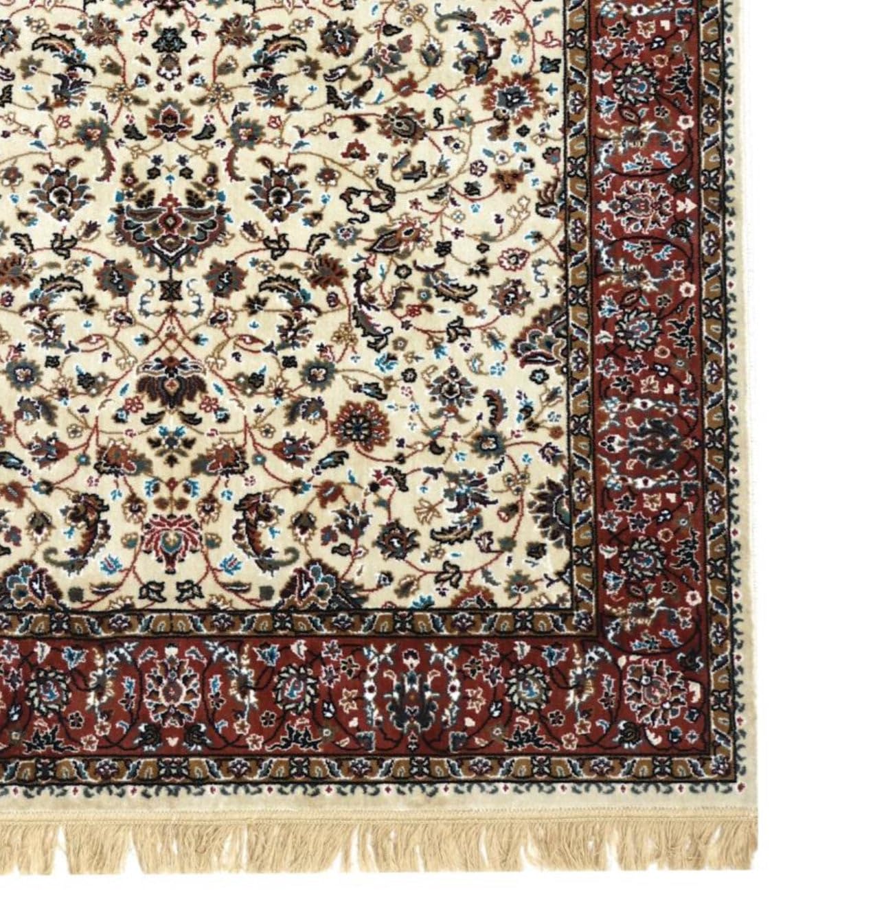 Ivory Classic Persian Silk Decorative Border Rug