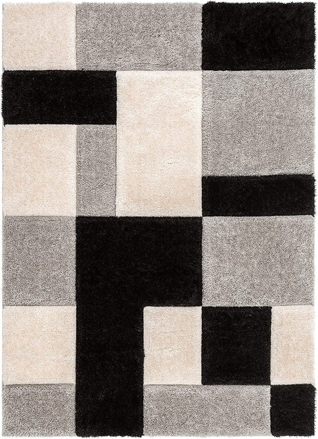 Modern Grey Checkered Designer Carpet & Rug