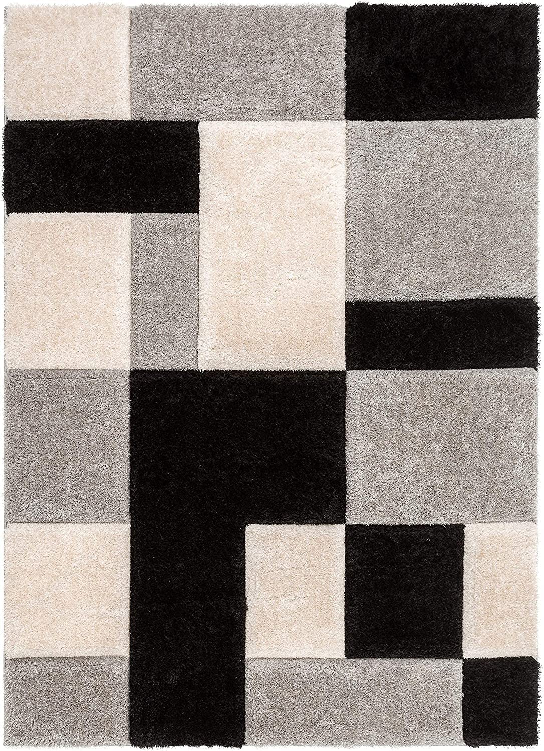 Modern Grey Checkered Designer Carpet & Rug