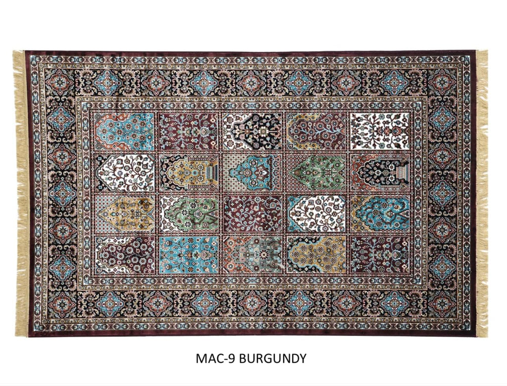 Brown Qom Rich Intricate Persian Silk Rug
