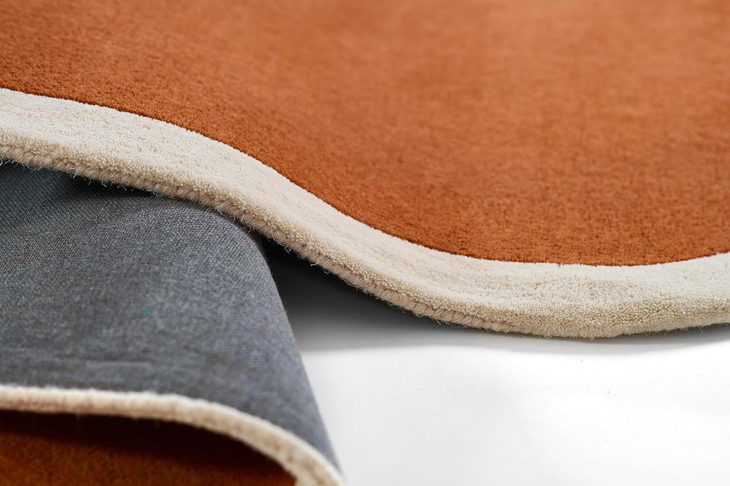 Warm terracotta center with ivory border Rug
