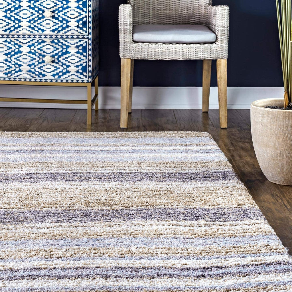 Neutral Beige Contemporary Living Room Carpet
