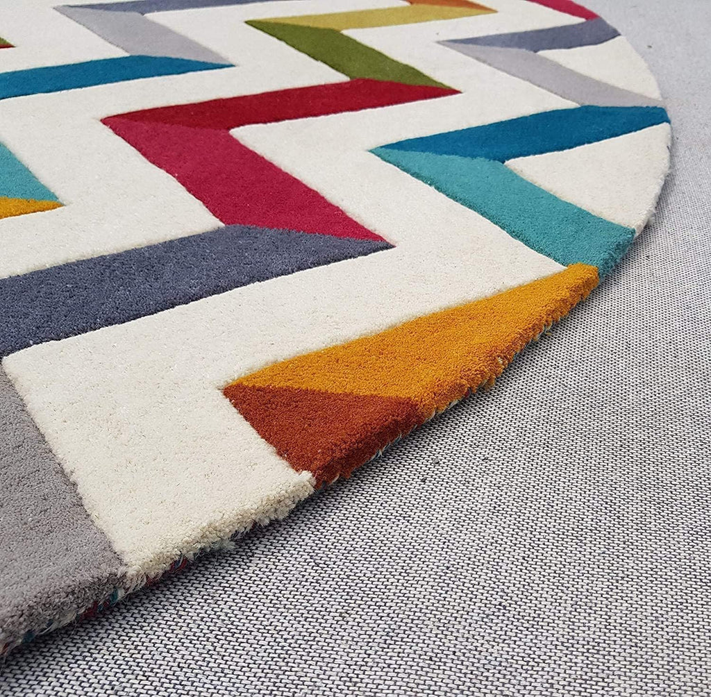 Export Quality Handmade Woollen Round Carpet – Elegant Living Room Floor Rug