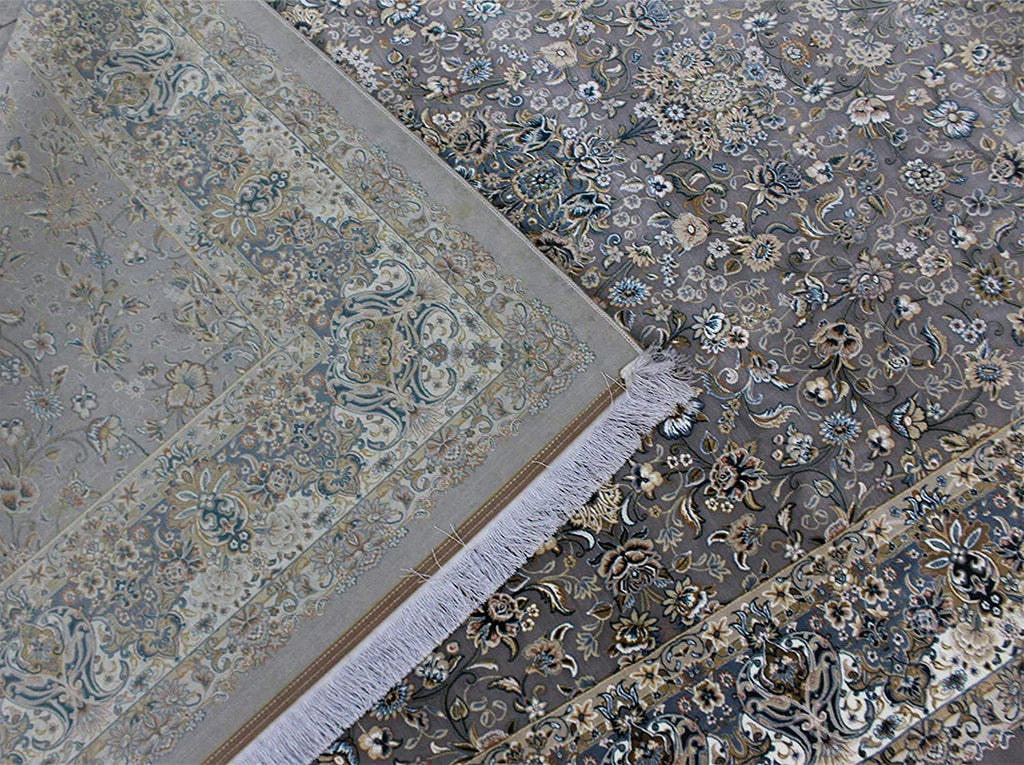 Vintage Irani Carpet with Soft Muted Floral Pattern Detail