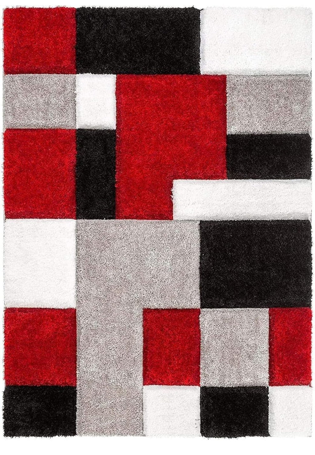 Square Pattern Red Carpet & Rug