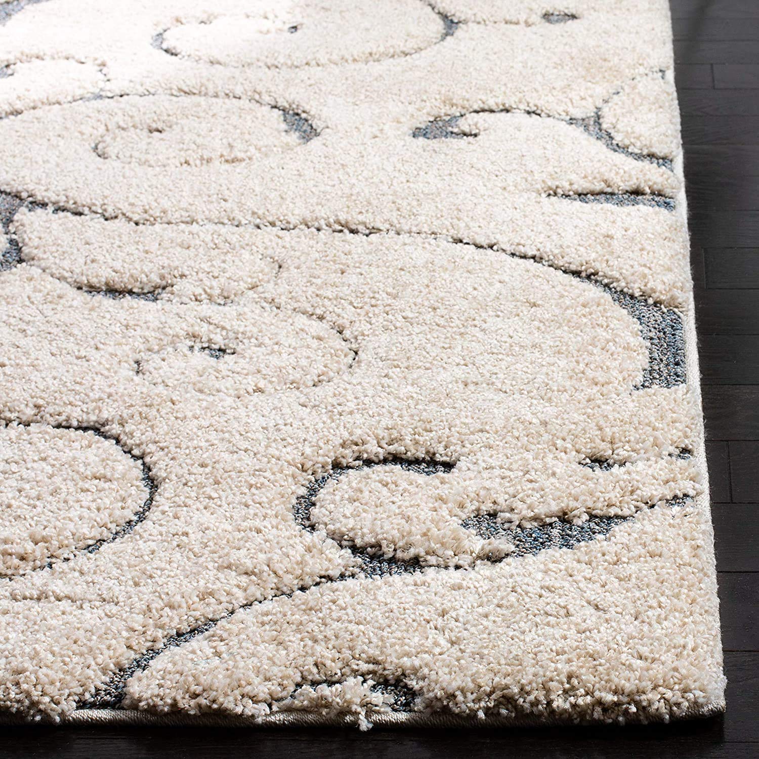 Cream Ornamental Scroll Carpet & Rug