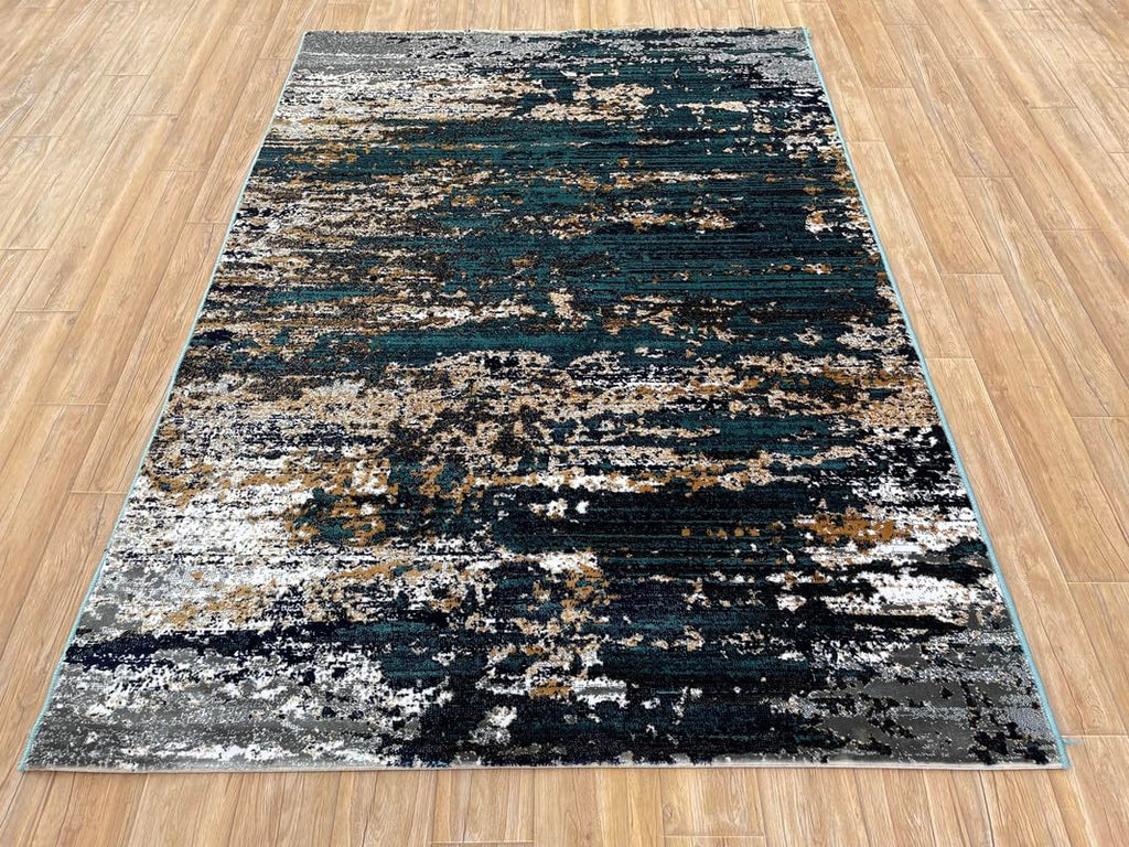 Artistic Terrain Inspired Textured Floor Rug