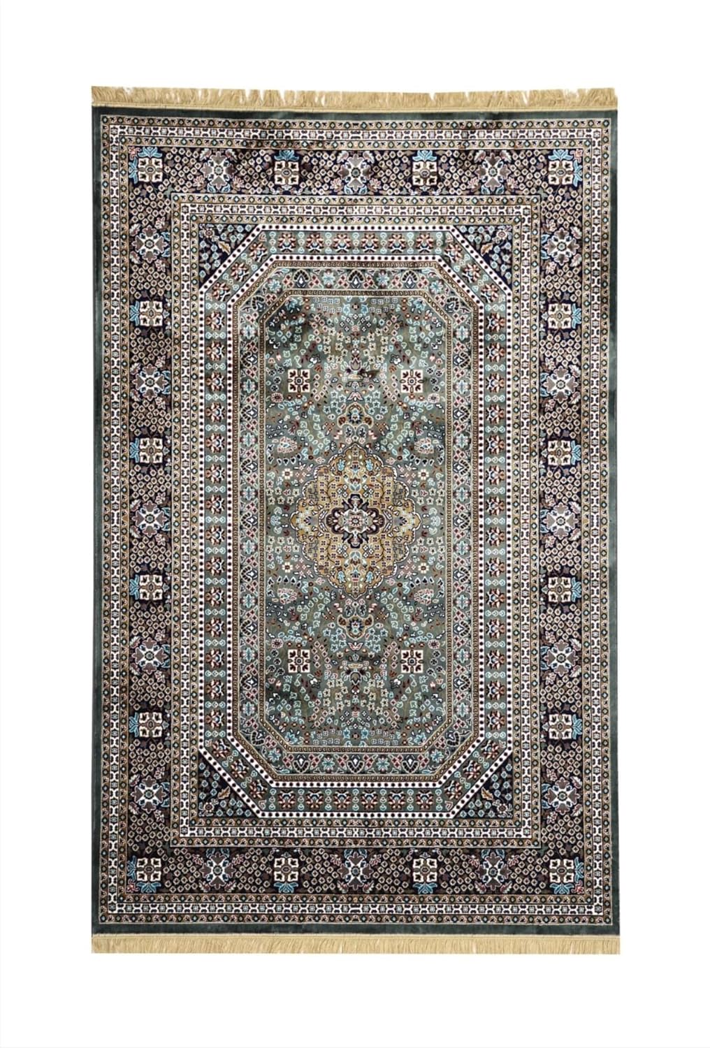 Exquisite Silk Medallion Rug