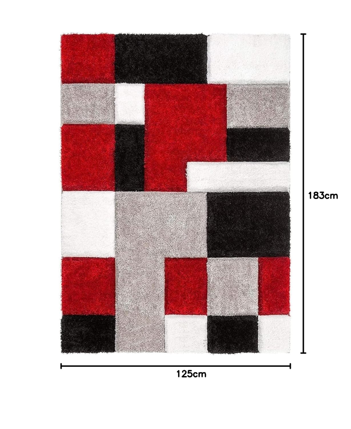 Square Pattern Red Carpet & Rug