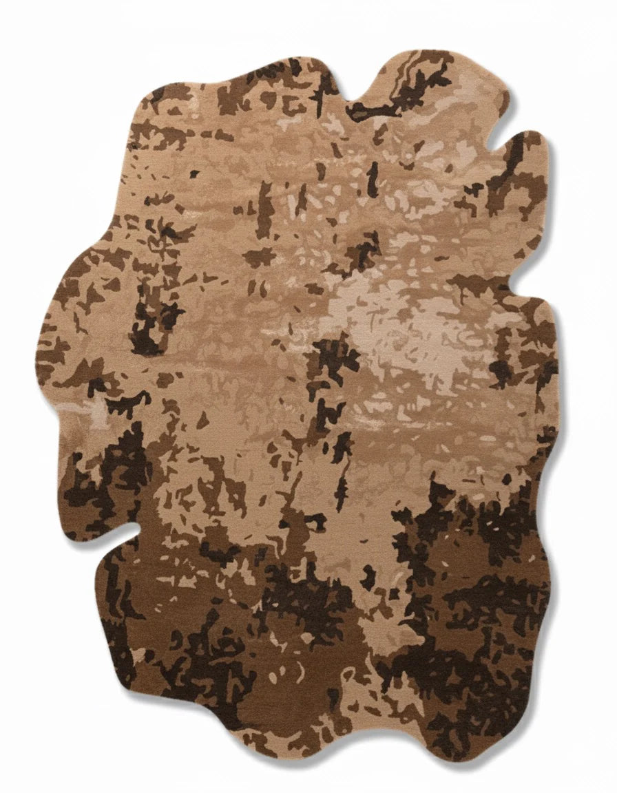 Umber Expressionist Textured Rug