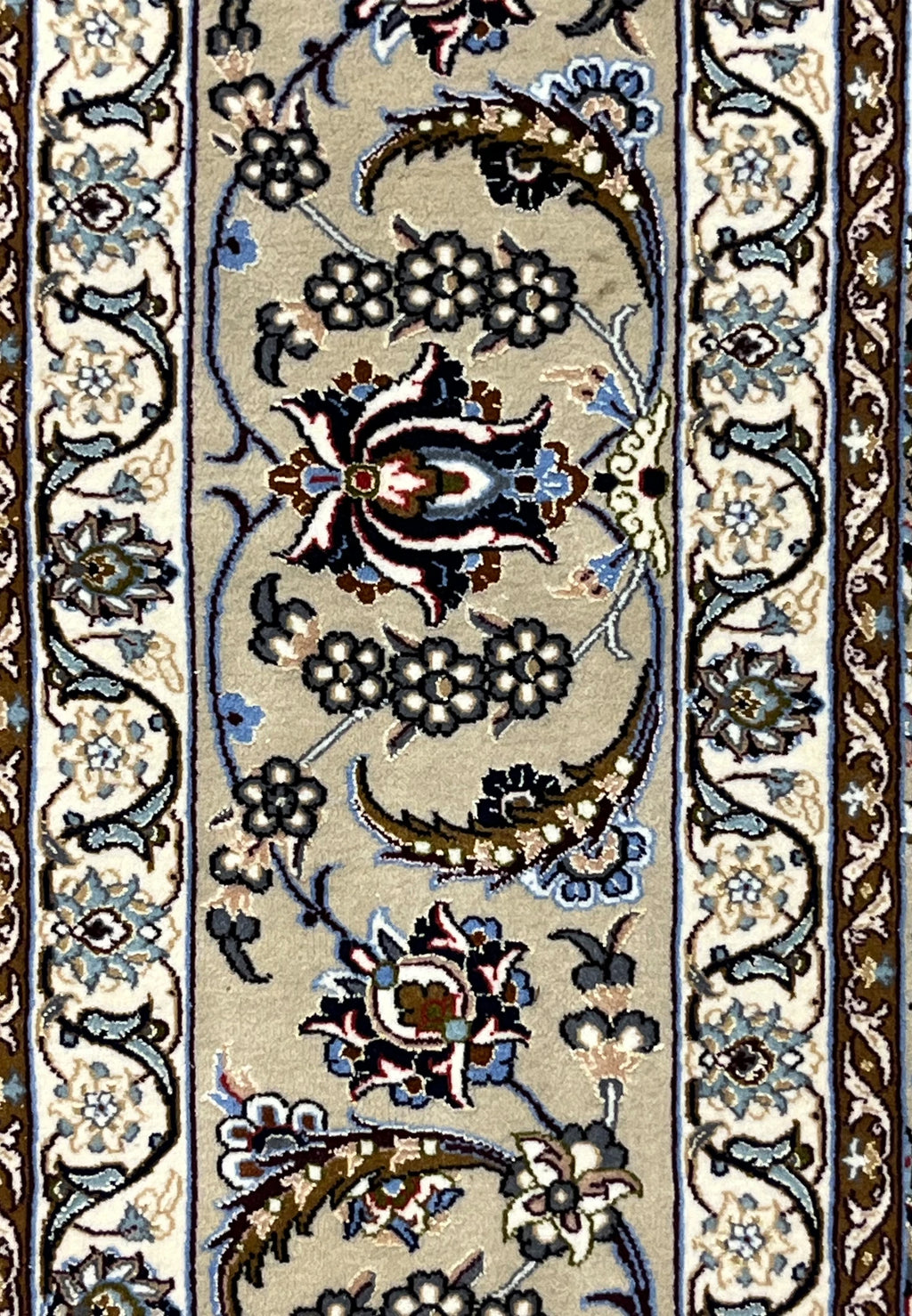 Hand Knotted Persian Isfahan Wool and Silk Medallion Rug