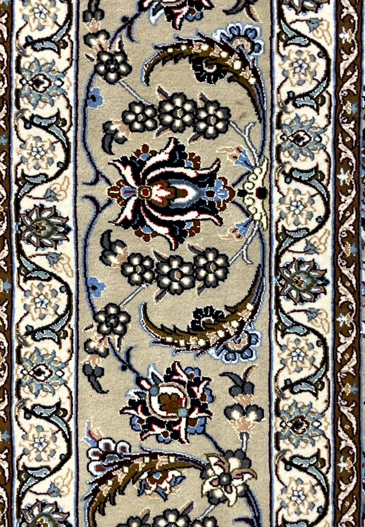 Hand Knotted Persian Isfahan Wool and Silk Medallion Rug