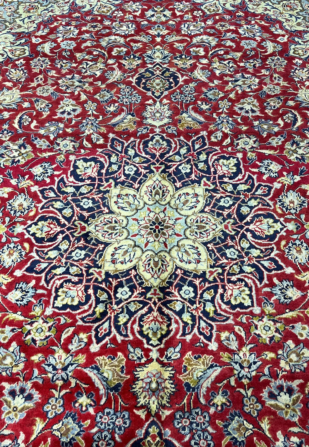 Hand-Knotted Royal Crimson Medallion Rug