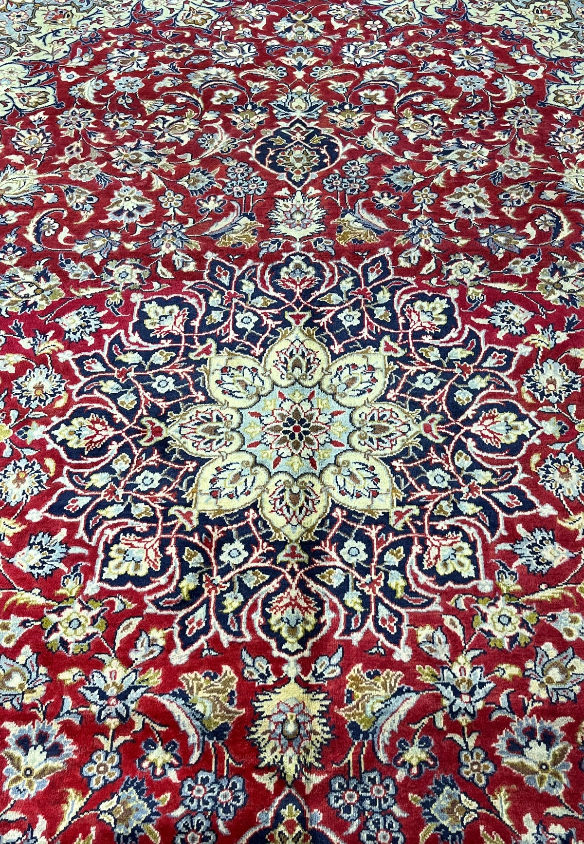 Hand-Knotted Royal Crimson Medallion Rug