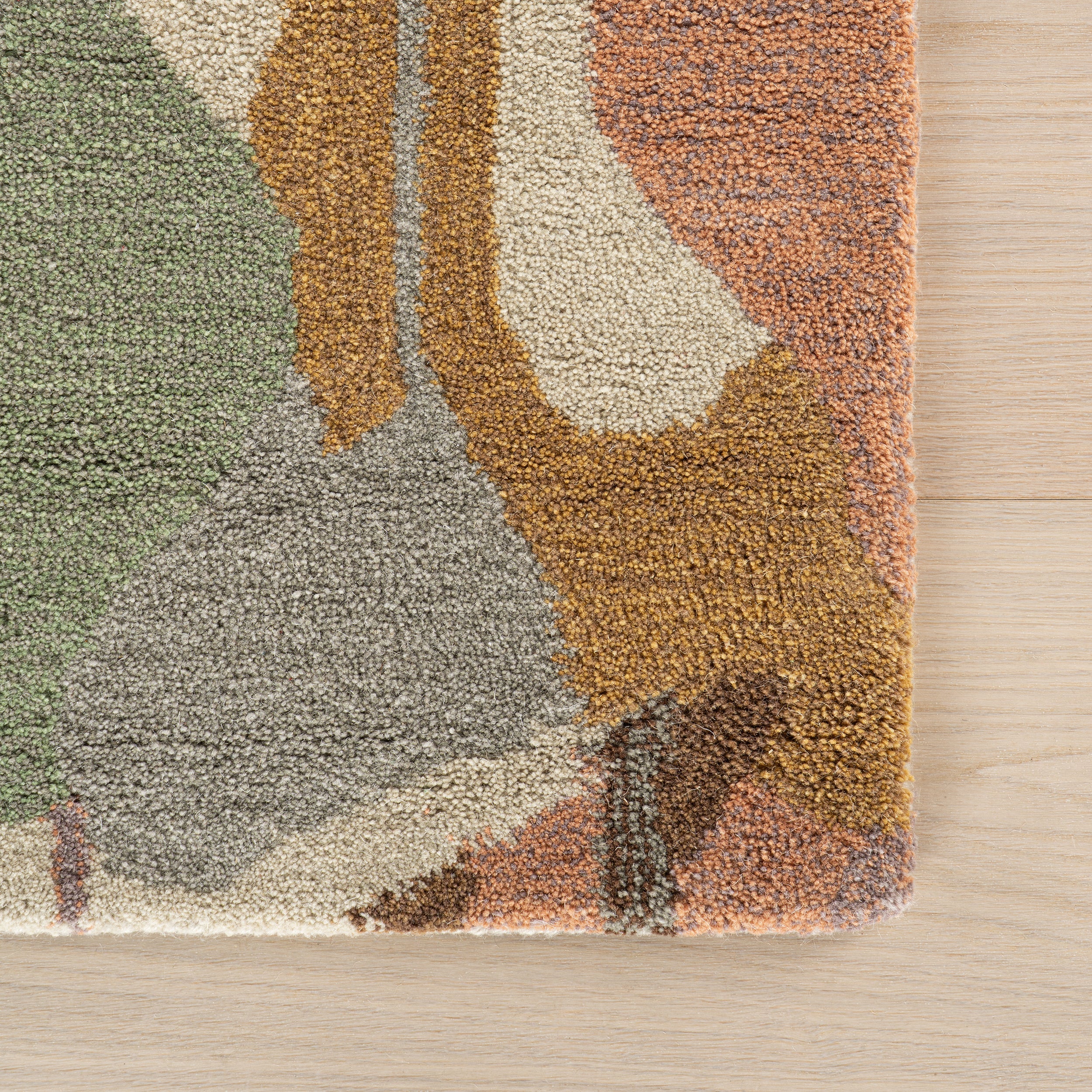Multicolor Artisan Foliage Modern Rug
