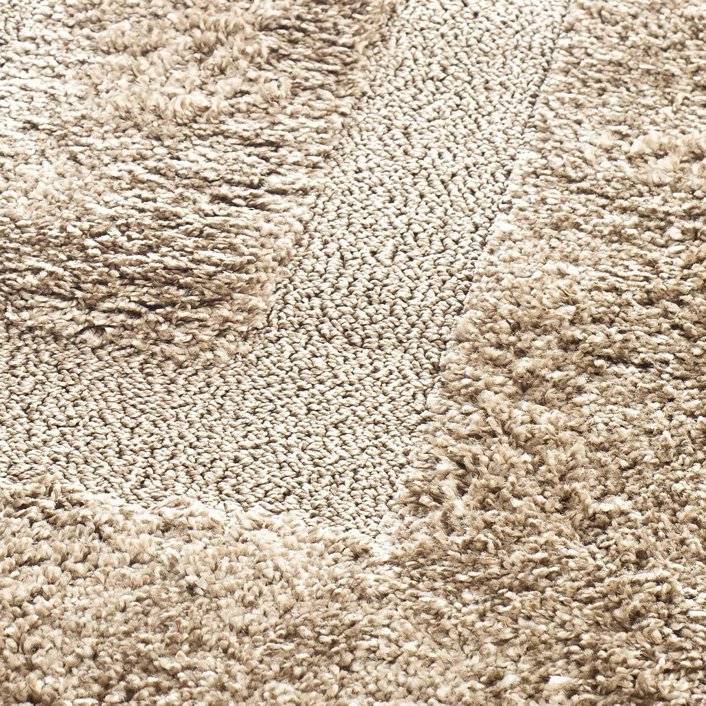 Sand Beige Rectangular Shaggy Carpet & Rug