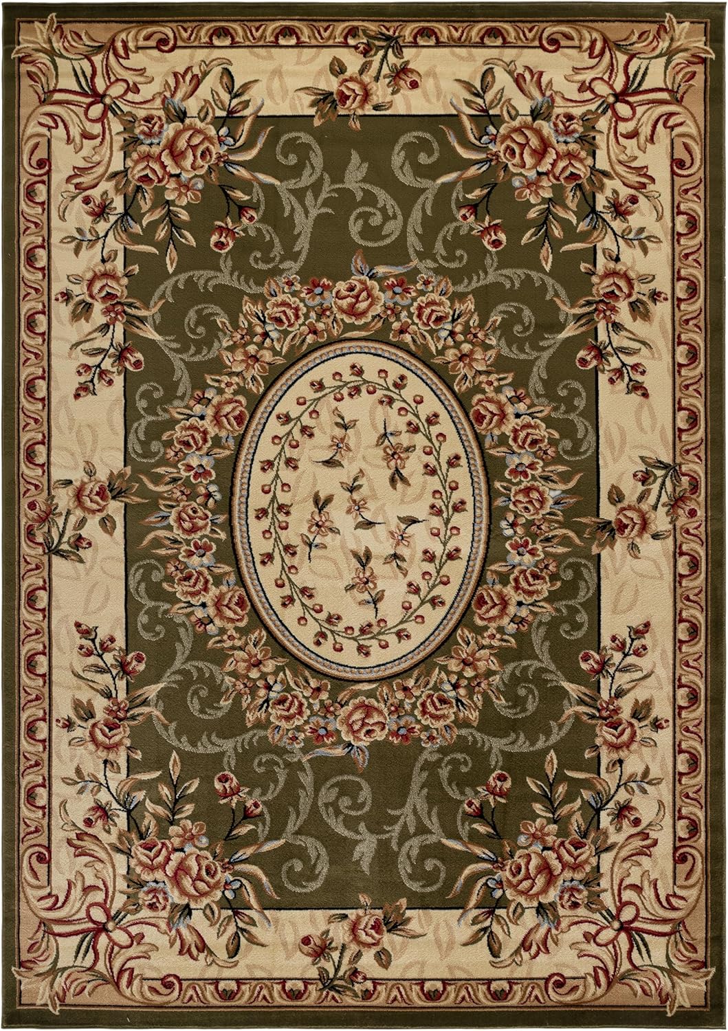Olive Green Hand Tufted Wool Rug