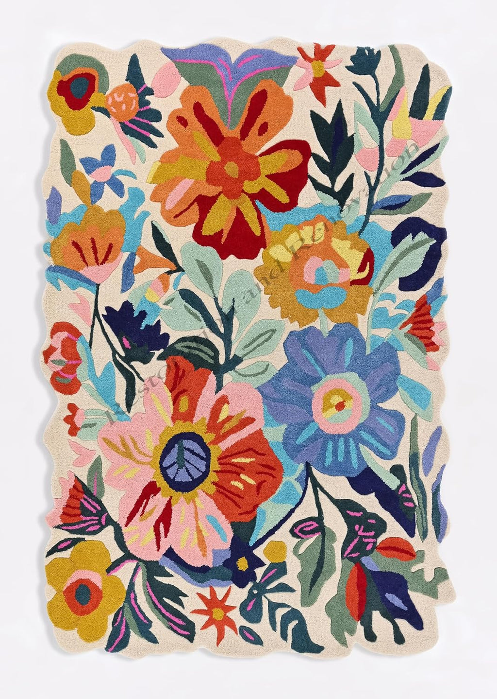 Bloom & Wave Modern Floral Area Rug