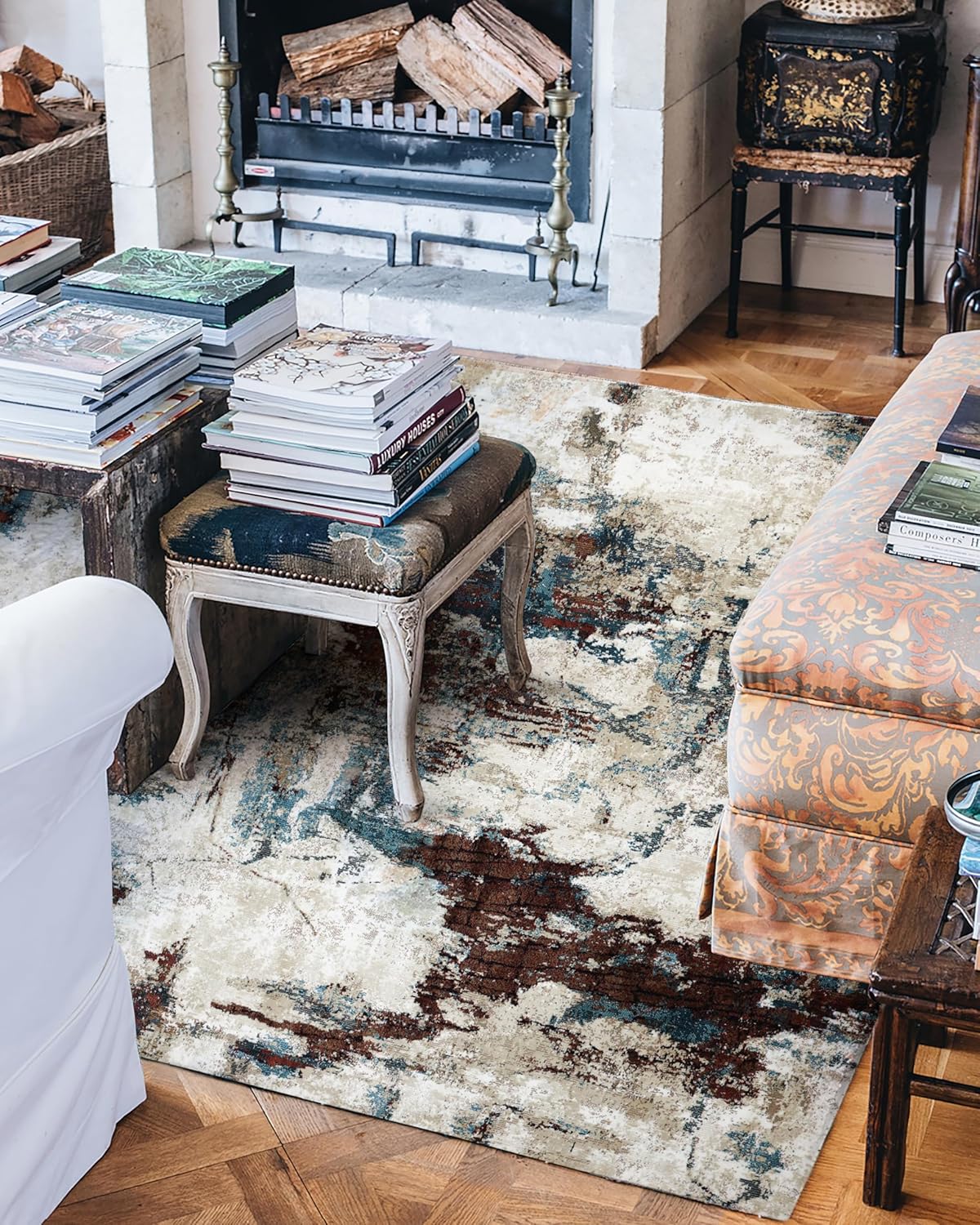 Modern Textured Blue Rugs