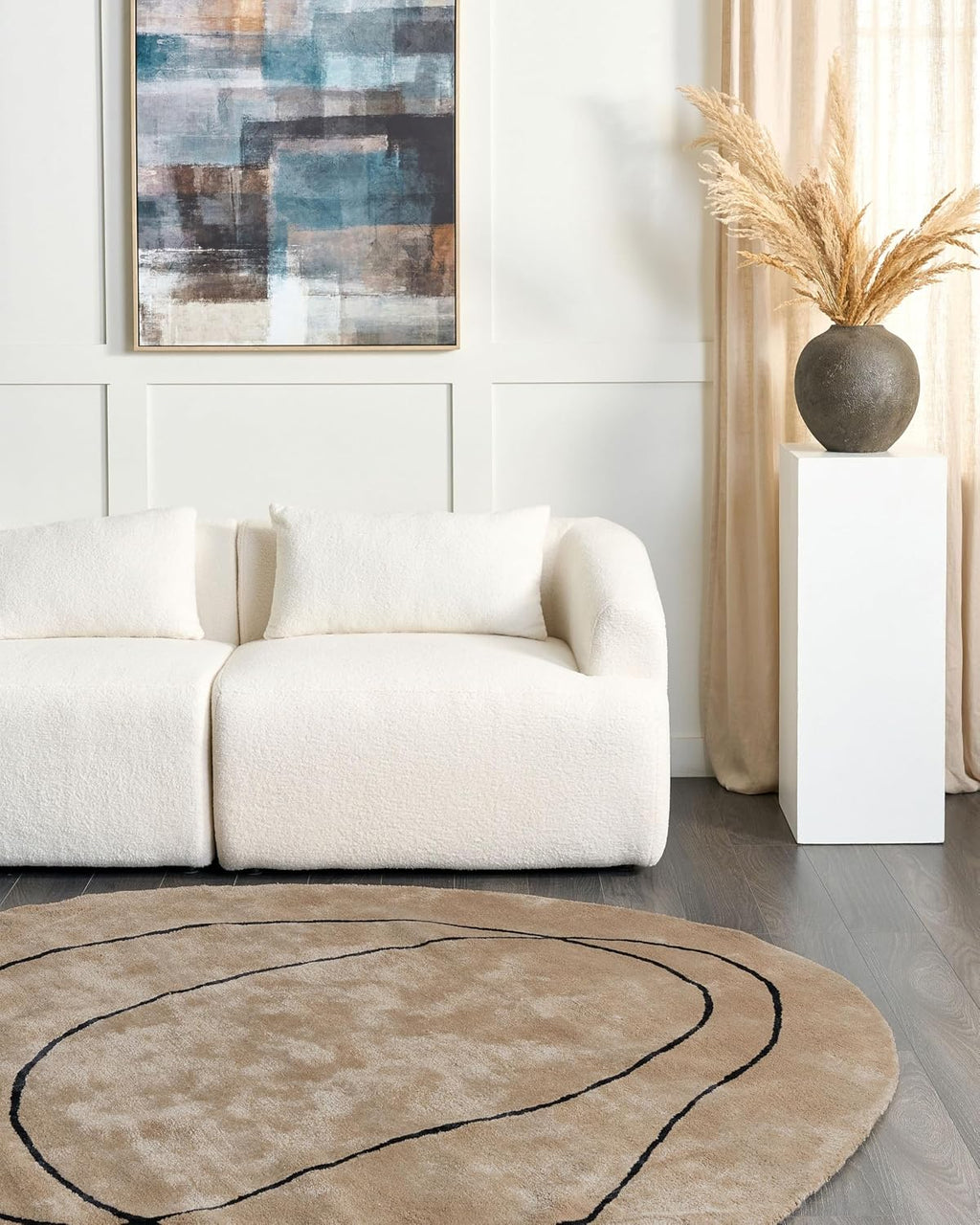 Minimalist Viscose Silk Area Rug