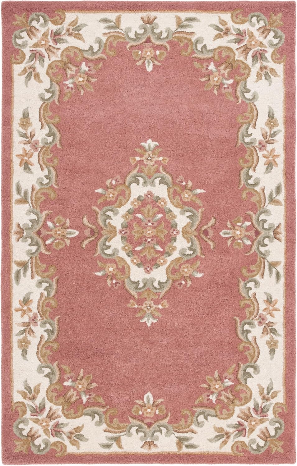 Abushan Traditional Blush Pink Medallion Rug