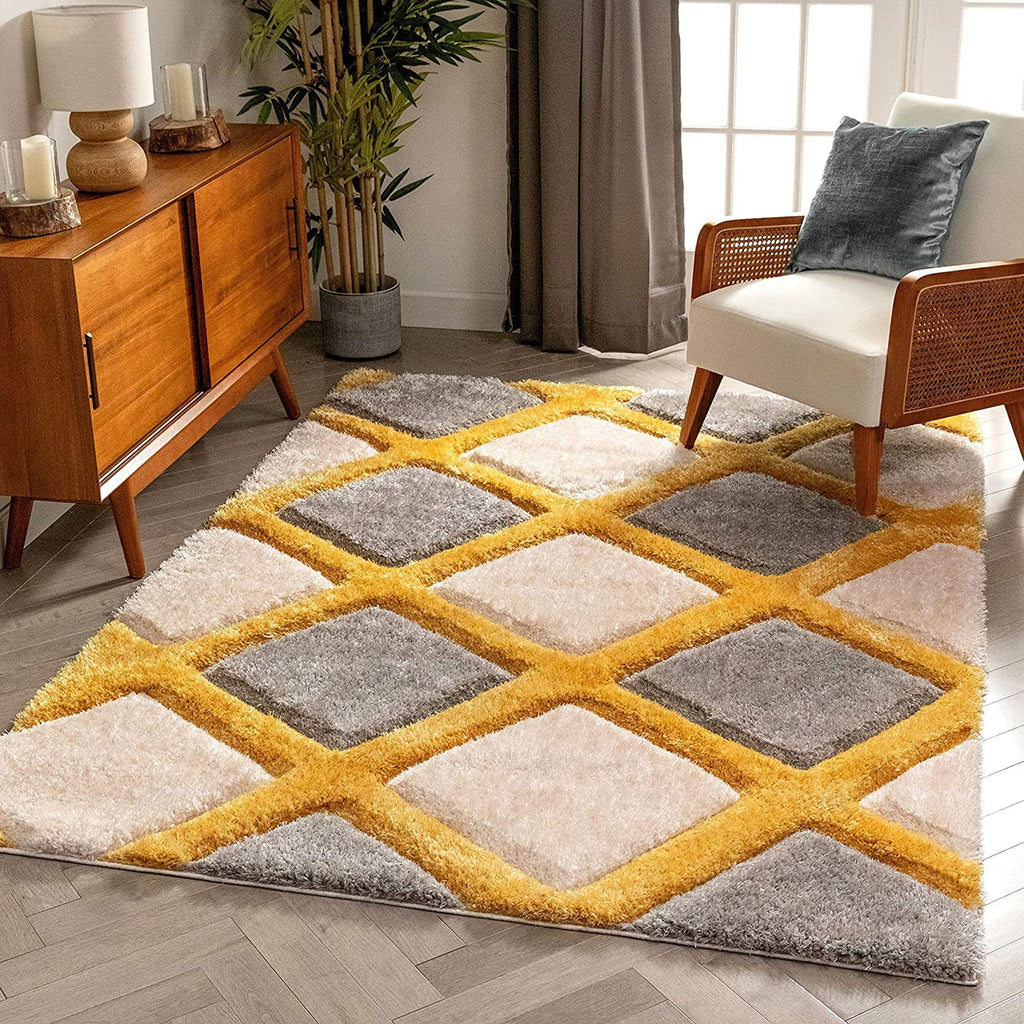 Contemporary Diamond Pattern Rug