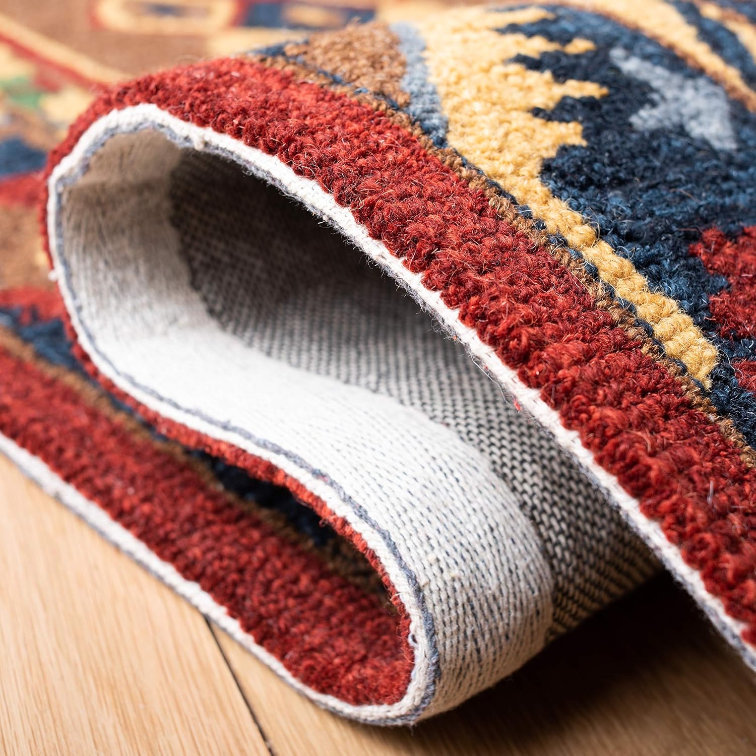 Multicolor Geometric Border Persian Carpet