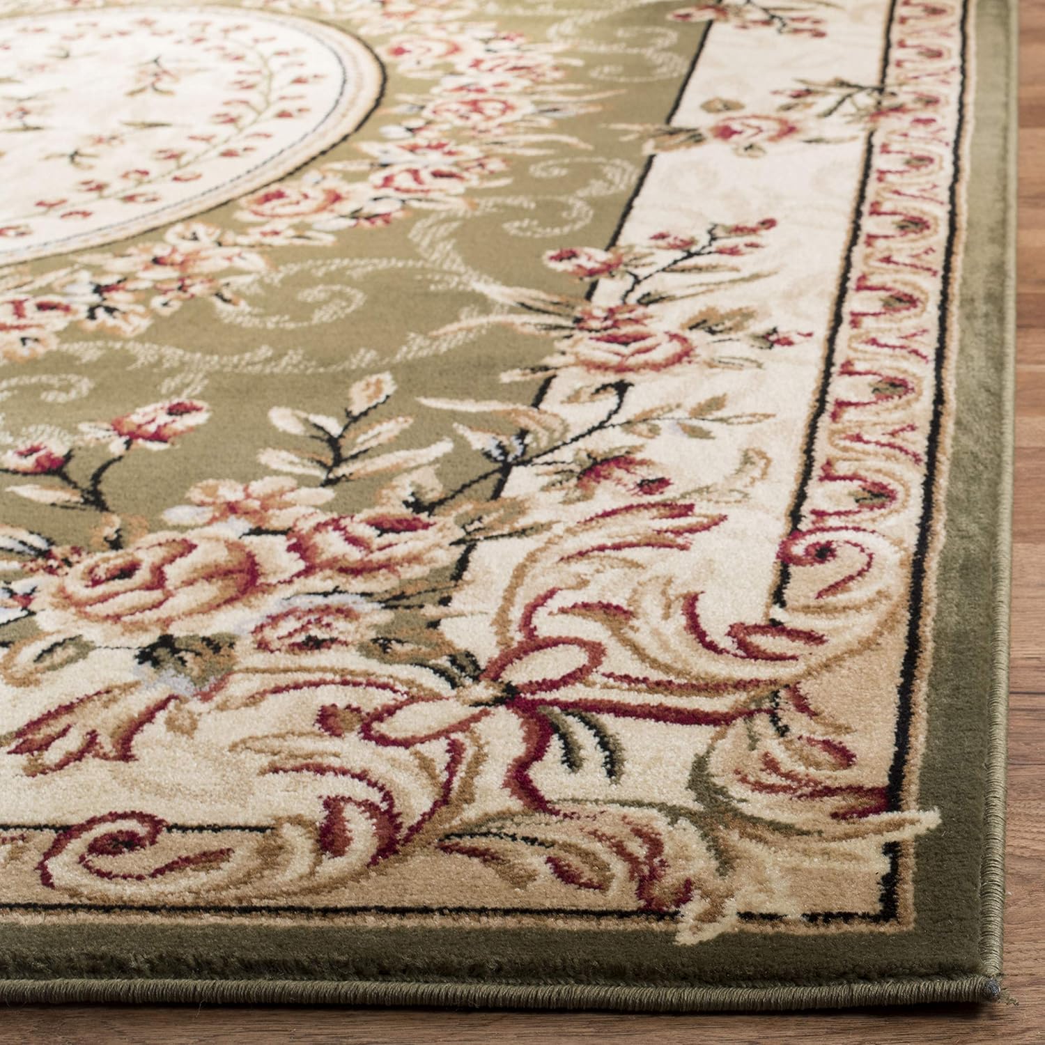 Olive Green Hand Tufted Wool Rug