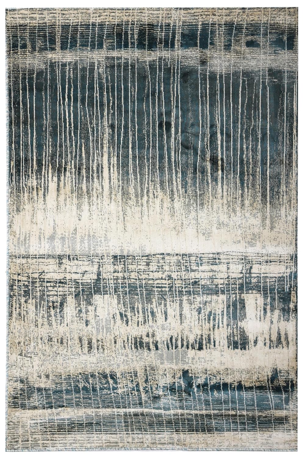 Modern Gradient Line Distressed Area Rug
