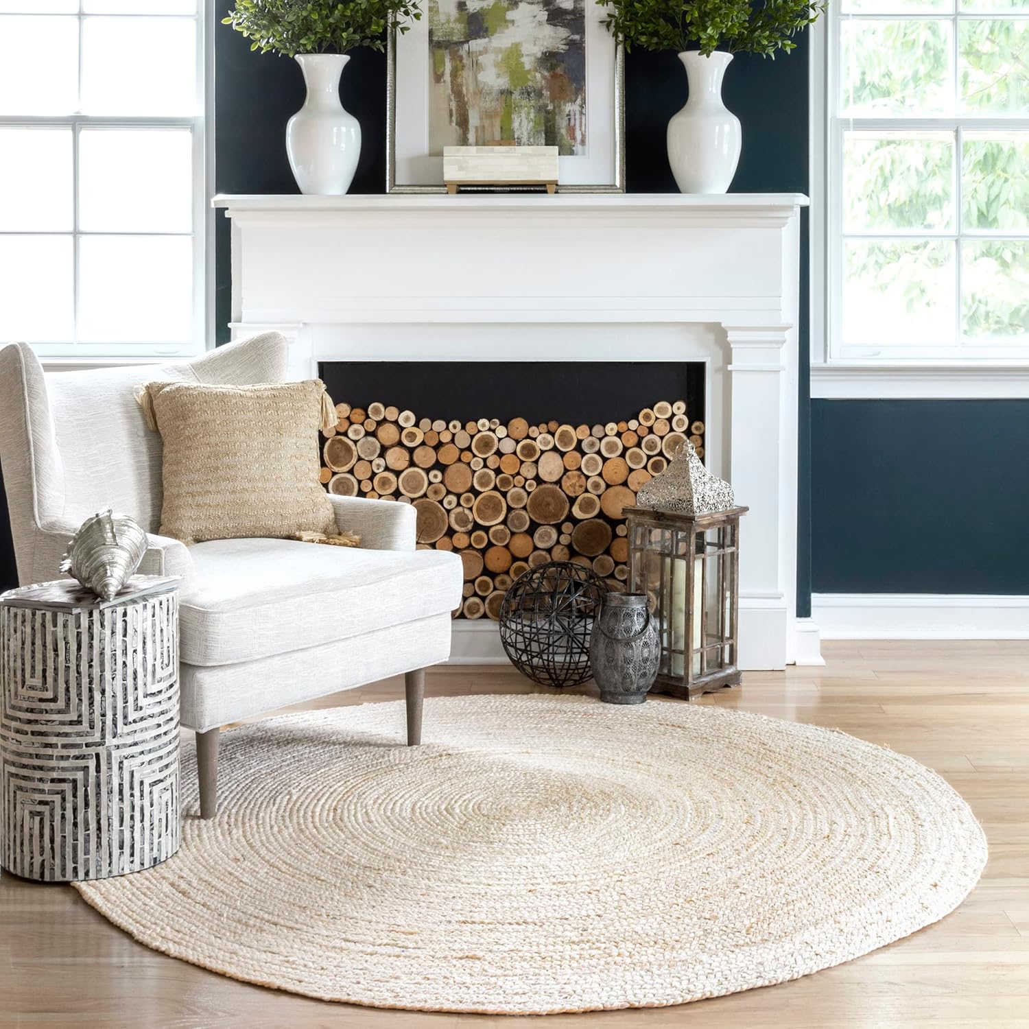 Elegant Braided Jute Rug
