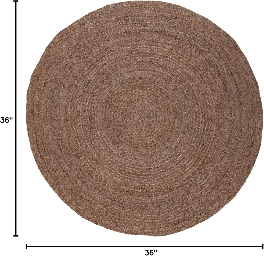 Solid Brown Jute Rug