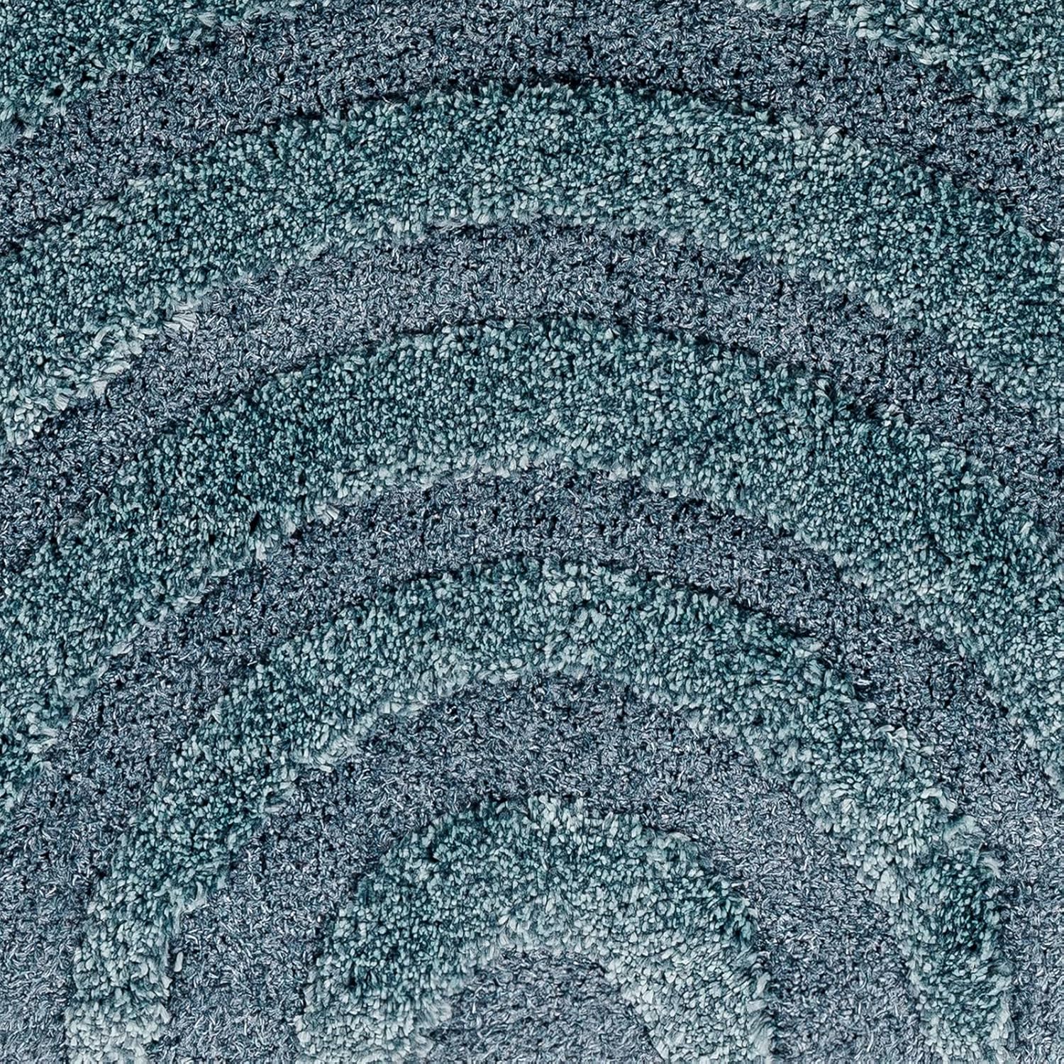 Contemporary Curve Blue Carpet & Rug