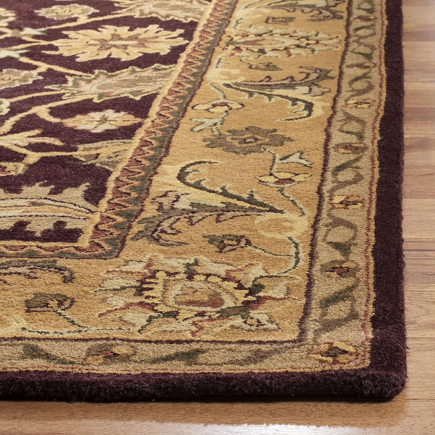 Classic Brown Persian Floral Pattern Area Rug
