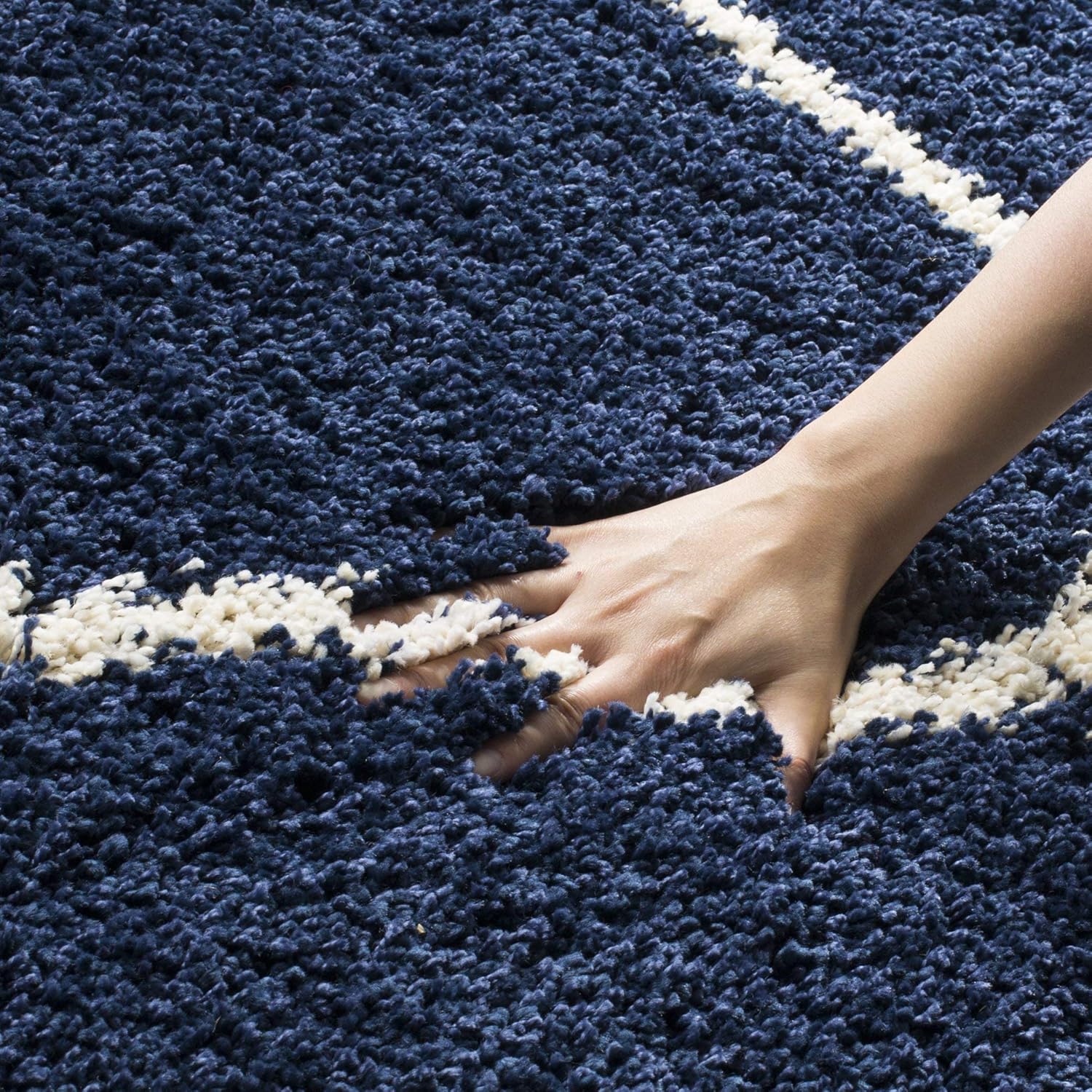 Ultra Soft Navy Trellis Carpet & Rug