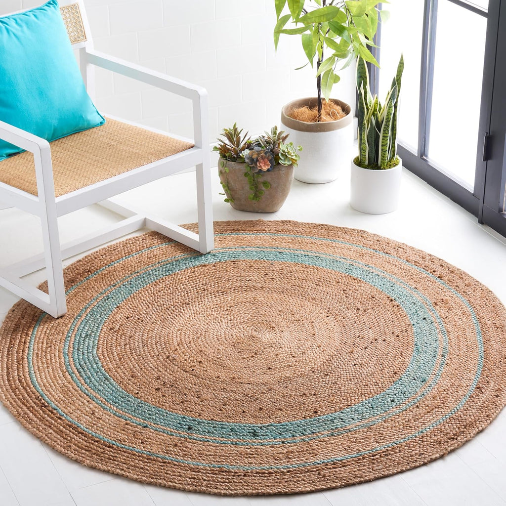 Bohemian Round Jute Area Rug