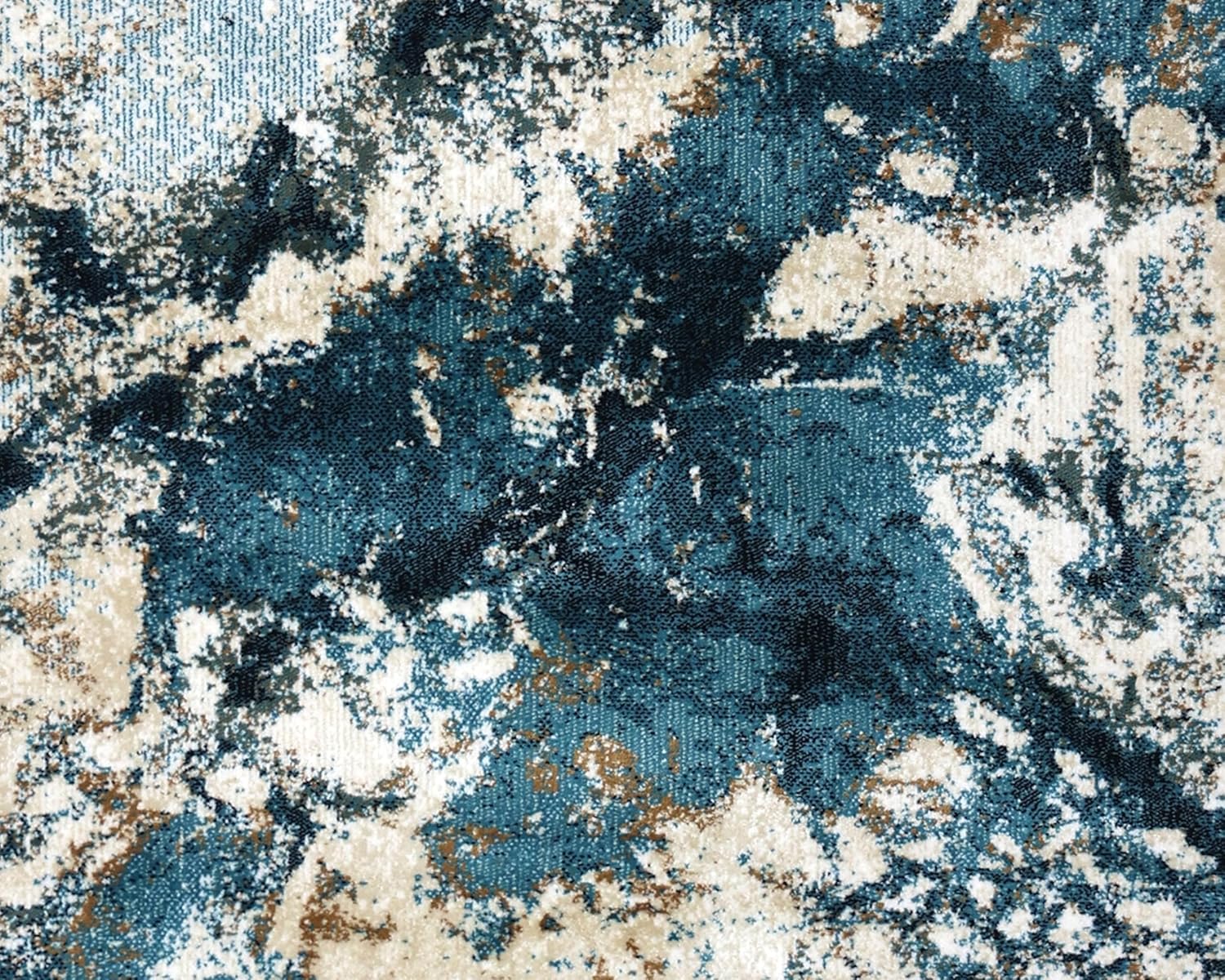 Abstract Fluid Motion Blue Area Rug