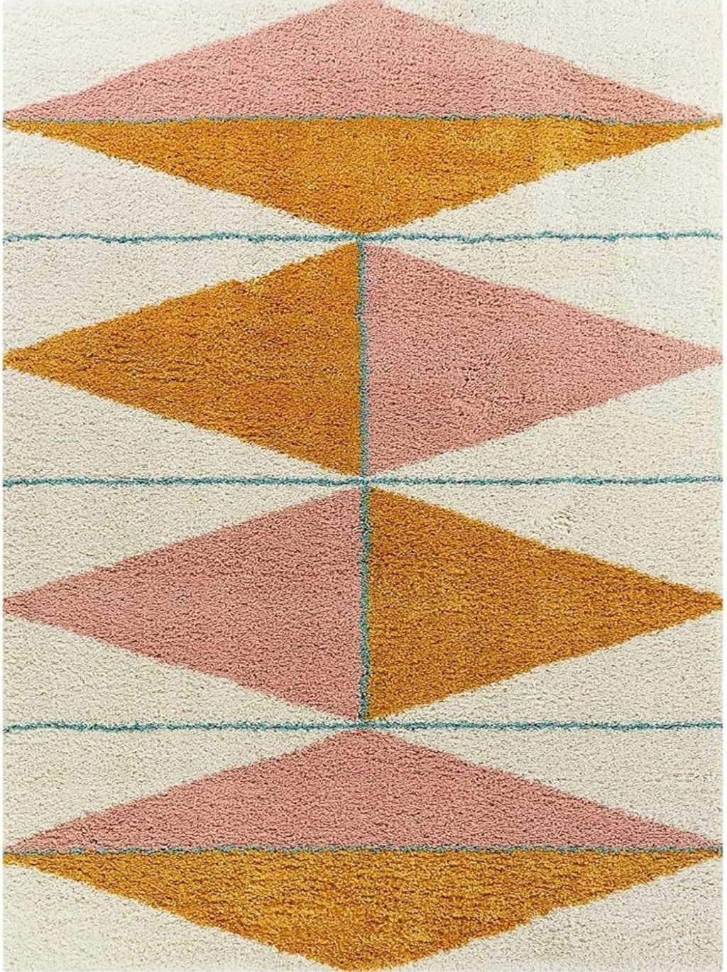 Triangle Pattern White Carpet & Rug